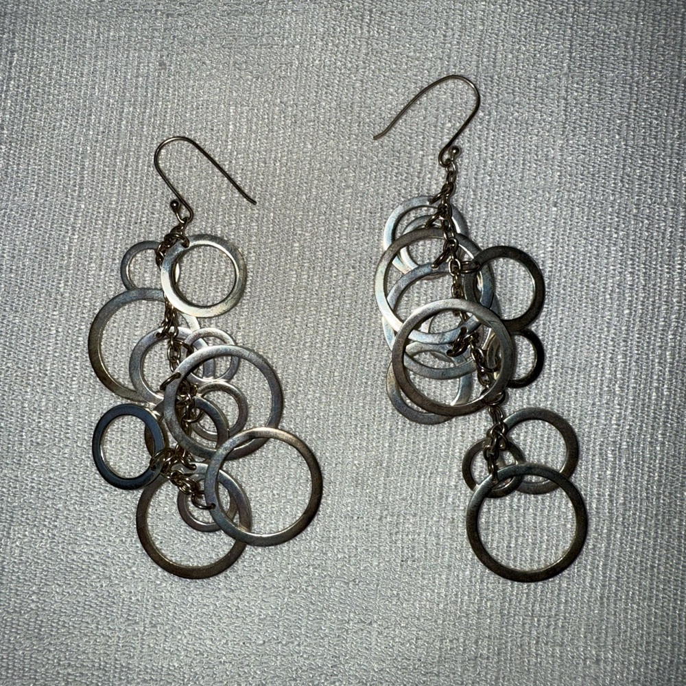 Nordstrom Silver Circle Drop Earrings